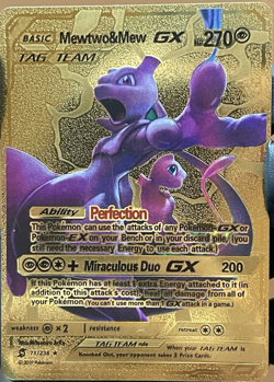 2019 Mewtwo & Mew GX Gold Secret Rare 71/236 Unified Minds Pokemon TCG - Image 1