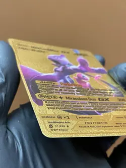 2019 Mewtwo & Mew GX Gold Secret Rare 71/236 Unified Minds Pokemon TCG - Image 2