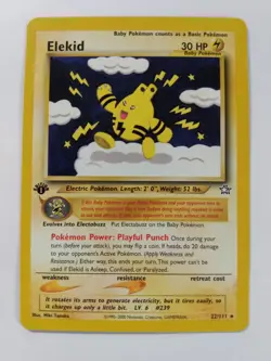 Pokemon TCG - Elekid 1st Edition #22/111 Neo Genesis Rare LP Regular - Image 3