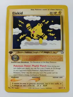 Pokemon TCG - Elekid 1st Edition #22/111 Neo Genesis Rare LP Regular - Image 5