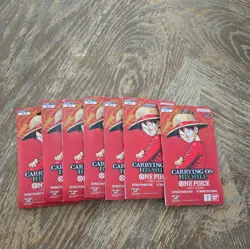 One Piece OP-13 Carrying on His Will Sleeved Booster Packs (LOT OF 7) - Image 1