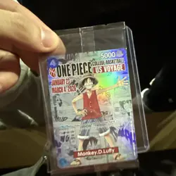 One Piece College Basketball US Voyage Luffy Card IN HAND - UNOPENED - Image 1