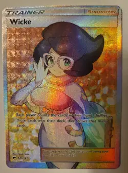 Wicke 147/147 SM Burning Shadows 2017 Full Art Holo Pokemon Card TCG - Image 1