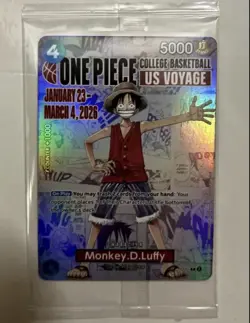 One Piece Monkey D. Luffy US Voyage College Basketball Card Rutgers IN HAND - Image 1