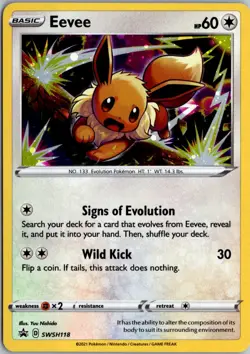 Eevee Promo SWSH: Sword & Shield Promo Cards SWSH118 NM Pokemon - Image 1