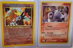 Pokemon TCG Entei Foil & Holo Lot of 2 Cards 2001 37/64 2006 1/17 - Image 1