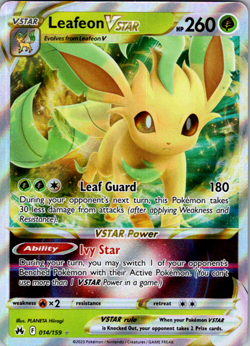 Leafeon VSTAR - 014/159 - Pokemon Crown Zenith Sword & Shield Ultra Rare Card NM - Image 1