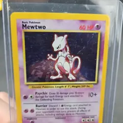 Mewtwo Holo Rare Base Set 010/102 Vintage Pokemon Card - Image 3