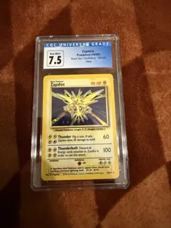 CGC 7.5 Zapdos 1999 Base Set 16/102 Holo Pokemon Card - Image 1