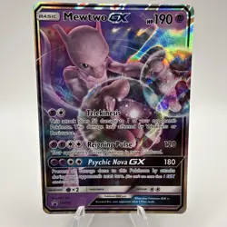 Pokemon TCG Mewtwo GX SM196 Promo Holo Card Sun & Moon Black Star NM - Image 1