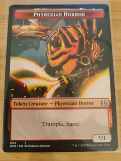 MTG Phyrexian Horror Token 004 Phyrexia: All Will Be One M/NM Free UK P&P - Image 1