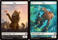 CAT #01 // CAT #02 TOKEN x4 mtg NM Foundations Double-Sided - Image 1