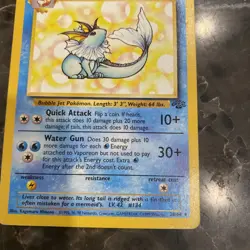 Pokemon TCG Vaporeon Jungle 28/64 Rare 1999 Wizards Base Set - Image 2