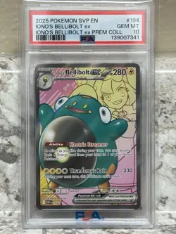 IONO'S BELLIBOLT EX 2025 Pokemon Black Star Promo #194 Prem Coll PSA 10 - Image 1