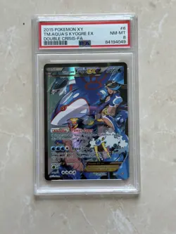 2015 Pokemon XY Double Crisis Team Aqua’s Kyogre EX FA PSA 8 NM-MT - Image 1