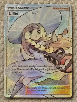 Pokemon Lillie 147/149 Sun & Moon Base Full Art Trainer English LP/MP - Image 1