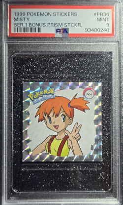 PSA 9 1999 Pokemon Sticker ~ Misty ~ ArtBox Series 1 Bonus Prism #PR36 - Image 1