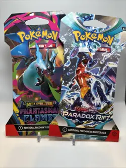 2 Sealed Pokemon Blister Packs Phantasmal Flames And Paradox Rift - Image 1