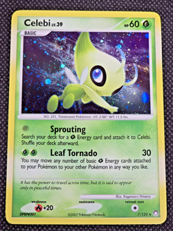2007 Pokemon - Mysterious Treasures Celebi - HOLO Basic/Rare Holo 7/123 NM --L21 - Image 1