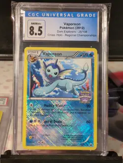 Pokemon Vaporeon State Regional Championships CGC 8.5 Dark Explorers 025/108 - Image 1