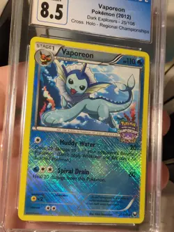 Pokemon Vaporeon State Regional Championships CGC 8.5 Dark Explorers 025/108 - Image 3