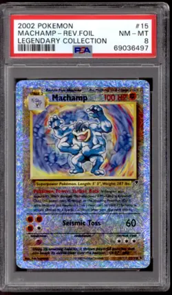 Pokemon Legendary Collection Reverse Holo Foil Machamp 15/110 PSA 8 - Image 1