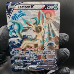 Pokemon Leafeon Custom Made Fan Art Holo With Texture - Image 1