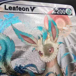 Pokemon Leafeon Custom Made Fan Art Holo With Texture - Image 2