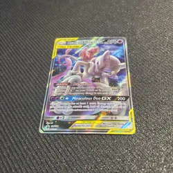 Mewtwo & Mew GX SM191 Sun & Moon Full Art Black Star Promo Holo Pokemon MP - HP - Image 3