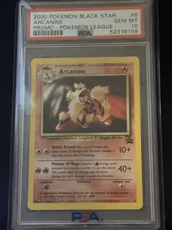 Arcanine Black Star Promo #6 Rare Non-Holo Pokemon 2000 PSA 10 - Image 1