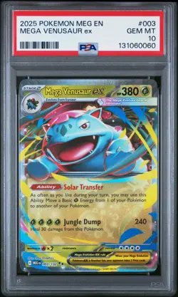 2025 POKEMON MEG EN-MEGA EVOLUTION #003 MEGA VENUSAUR EX PSA 10 - Image 1