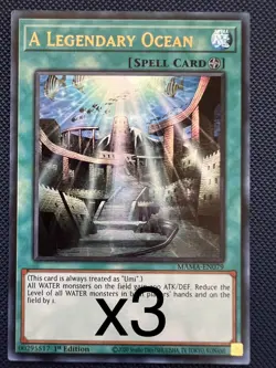 3X Yugioh A Legendary Ocean MAMA-EN079 Ultra Rare 1st Edition NM - Image 1