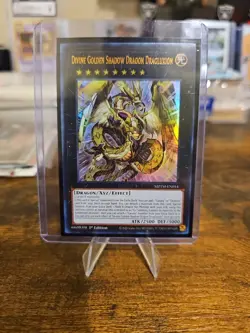 Yugioh Divine Golden Shadow Dragon Dragluxion MZTM-EN014 Ultra Rare 1st Ed NM - Image 1