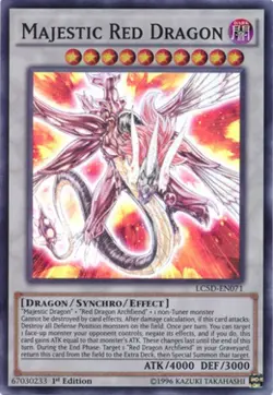 Yugioh! LP Majestic Red Dragon - LC5D-EN071 - Super Rare - 1st Edition Lightly P - Image 1