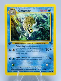Omastar 1st Edition Fossil Set 40/62 - Vintage WOTC Pokemon Card - Image 1