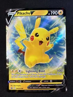 Pikachu V SWSH198 SWSH: Sword & Shield Black Star Promo Cards Holo Pokemon - Image 1