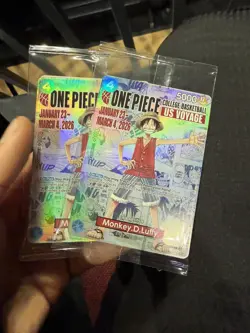 One Piece Monkey.D.Luffy US College Basketball Promo Card IN HAND - Image 1
