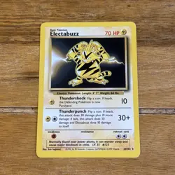 Electabuzz 20/102 Rare Base Set Pokemon Card WOTC lp - Image 1