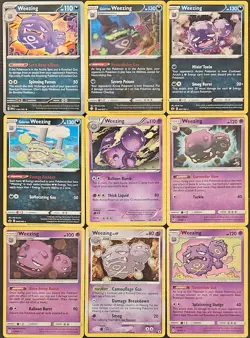 (9x) Weezing Pokemon Card Collection Set Deck Building Psychic Purple - Image 1