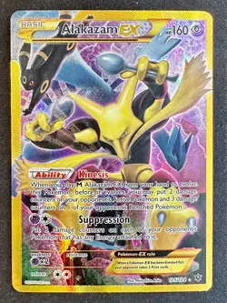 Alakazam EX 125/124 2016 Fates Collide Pokemon Card Secret Rare Alt Art - Mp - Image 1