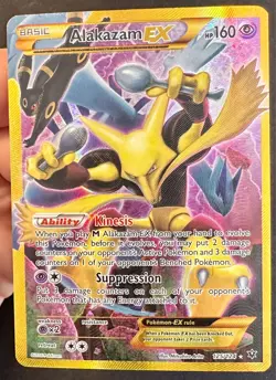 Alakazam EX 125/124 2016 Fates Collide Pokemon Card Secret Rare Alt Art - Mp - Image 2