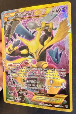 Alakazam EX 125/124 2016 Fates Collide Pokemon Card Secret Rare Alt Art - Mp - Image 3