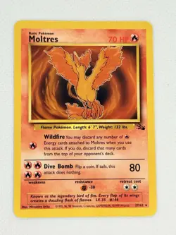 Moltres 27/62 Non-Holo Rare | Fossil Set Pokemon Card | WOTC 1999 - Image 1