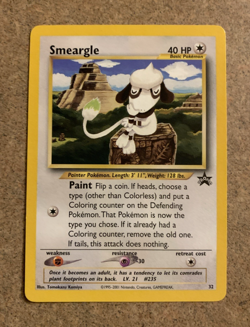 SMEARGLE 2001 POKEMON BLACK STAR PROMO CARD #32 NM - Image 1