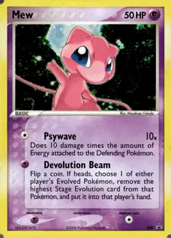 Pokemon Mew Promo Holo Card Nintendo Trainer's Challenge 040 50HP 2006 English - Image 1