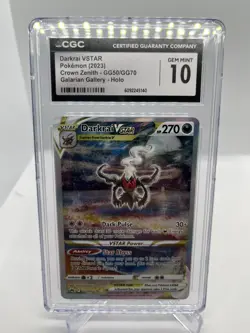 💎CGC 10 Darkrai VSTAR Crown Zenith: Galarian Gallery Holo Card GG50/GG70 - Image 1