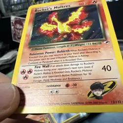 Pokemon TCG Rockets Moltres Holo Rare Card 12/132 Gym Heroes - Image 2