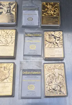 *NO Pokeballs* Set Of 6 Pokemon 23K Gold Plated Cards 1999 Burger King Promotion - Image 2