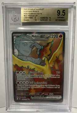 BGS 9.5 Team Rockets Moltres EX 208/182 Ultra Rare Pokemon Card Gem Mint - Image 1