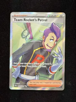 Pokemon Card Team Rocket's Petrel 226/182 Full Art Ultra Rare Destined Rivals NM - Image 1